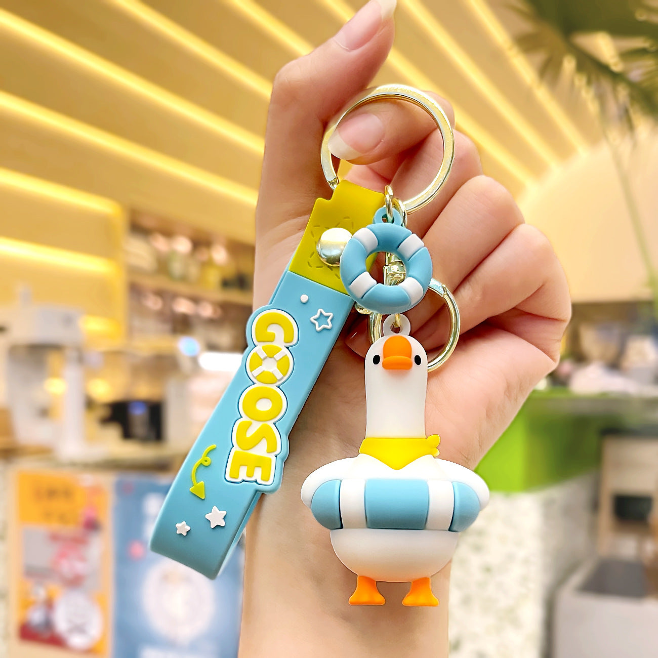 Wholesale PVC Cute Doll Goose Cartoon Keychain